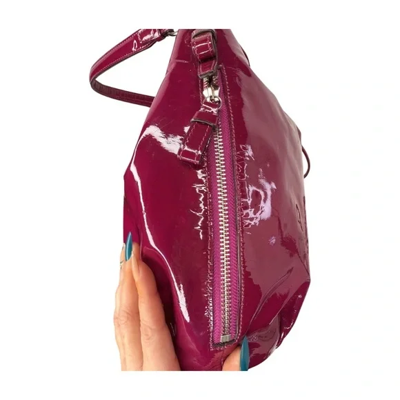Coach 2011 17745 Grape Burgundy Patent Leather Drawstring Bucket Shoulder Bag - Picture 4 of 14